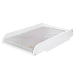 ROBA Plan à Langer à Poser sur Lit Bébé + Matelas Imperméable roba Style Gris - Facile à Monter - Bois Laqué Blanc  - vertbaudet enfant