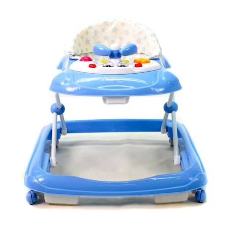 Trotteur Baby Stars - Bleu - ASALVO - Réglable en 3 hauteurs - Roues pivotantes - Plateau d'activités BLANC 1 - vertbaudet enfant 