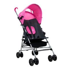 Poussette polyvalente - ASALVO - Enzo Candy rose noir - 4 roues doubles - Poids jusqu'à 15 kg  - vertbaudet enfant