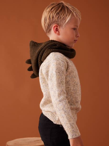 Pull col rond maille mousseuse moulinée garçon  - vertbaudet enfant