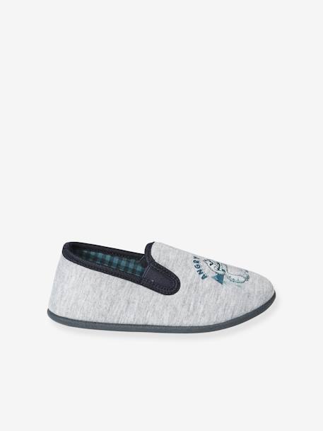 Chaussons élastiqués enfant en toile bleu imprimé+gris chiné 8 - vertbaudet enfant 