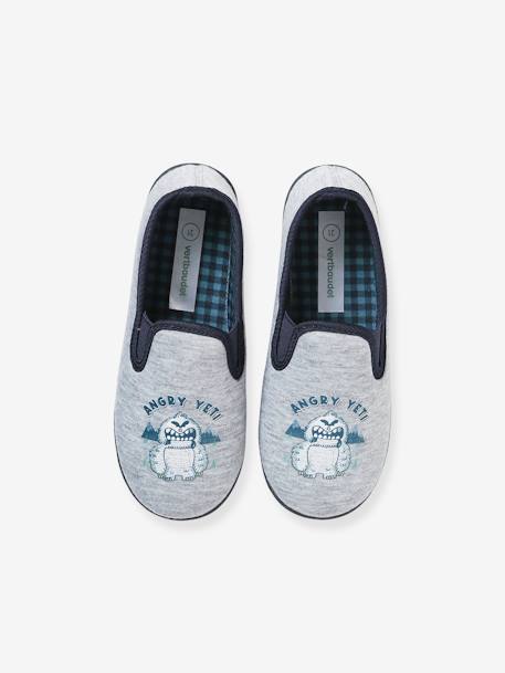 Chaussons élastiqués enfant en toile bleu imprimé+gris chiné 7 - vertbaudet enfant 