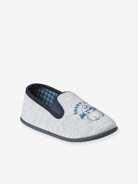 Chaussons élastiqués enfant en toile bleu imprimé+gris chiné 6 - vertbaudet enfant 