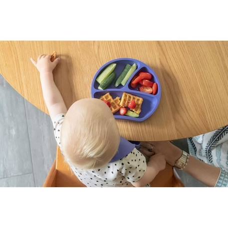 Assiette ventouse en silicone avec compartiment - violet VIOLET 2 - vertbaudet enfant 