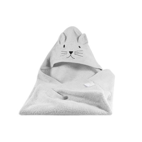 Cape de bain bébé en coton gris - KINDSGUT - Mixte - 76x76cm GRIS 1 - vertbaudet enfant 