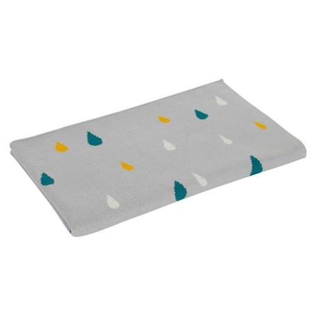 Couverture goutte de pluie bébé ultra-douce 100% coton - KINDSGUT - 80 x 100 cm - Gris clair - Uni GRIS 4 - vertbaudet enfant 