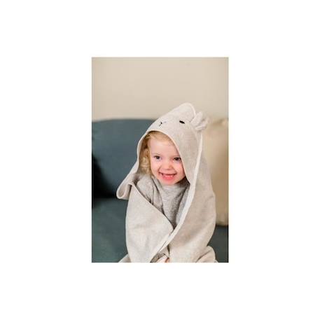 Cape de bain lapin en coton - KINDSGUT - Mixte - Gris - 76 x 76 x 0,5 cm GRIS 2 - vertbaudet enfant 