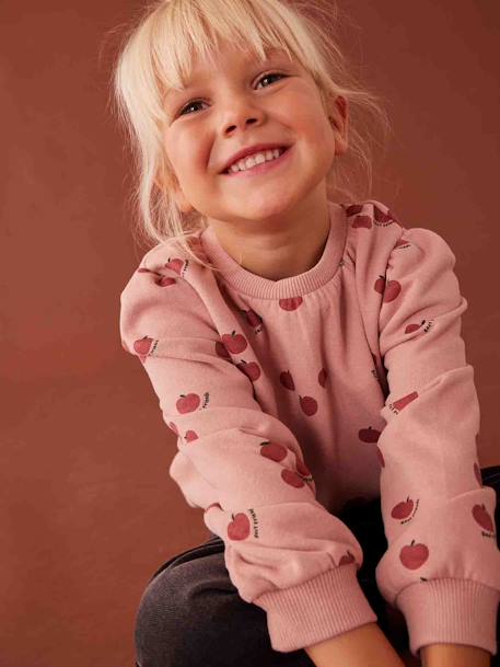 Sweat graphique fille chocolat+vieux rose 4 - vertbaudet enfant 