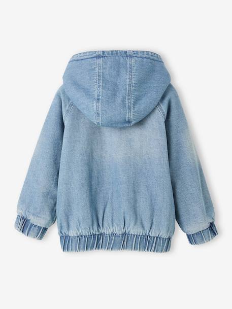 Blouson à capuche en jean garçon doublé sherpa double stone 3 - vertbaudet enfant 