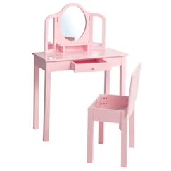 ROBA Coiffeuse Enfant avec 3 Miroirs et Tabouret - Rose  - vertbaudet enfant