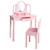 ROBA Coiffeuse Enfant avec 3 Miroirs et Tabouret - Rose ROSE 1 - vertbaudet enfant 