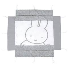 Puériculture-Parc-Tapis de Parc Bébé - ROBA - miffy® - Tour de Parc avec Fond et Bords à Motif Lapin - Gris / Blanc