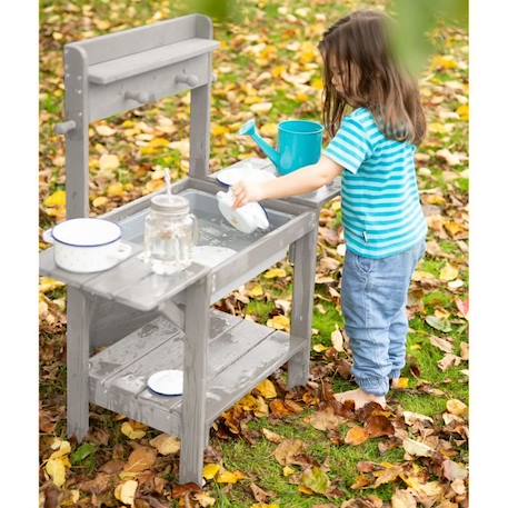 Table Sable et Eau en Bois Massif - Résistant aux Intempéries - Gris - ROBA GRIS 3 - vertbaudet enfant 