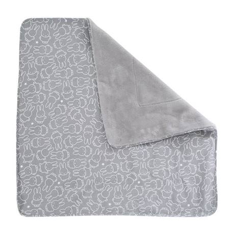 Couverture bébé ROBA - Miffy® - 80x80 cm - Polaire et coton doux - Motif Lapin GRIS 1 - vertbaudet enfant 