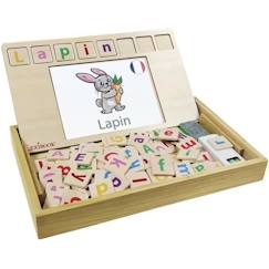 Jouet-LEXIBOOK - Bio Toys - L’Ecole des mots bilingue Français / Anglais – Jeu en Bois