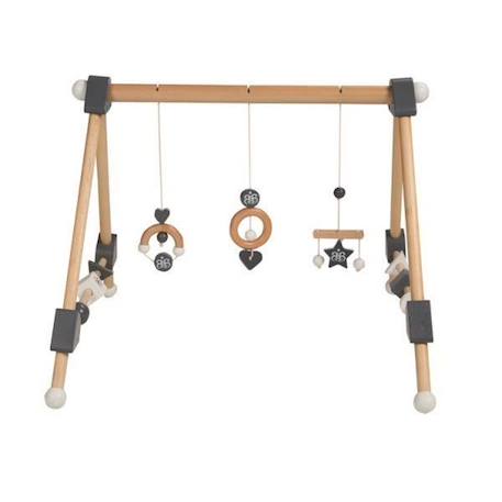 Portique d'Éveil en Bois pour Bébé - ROBA - Rockstar Baby 3 - Avec 3 Pendentifs - Naturel/Noir NOIR 2 - vertbaudet enfant 