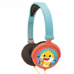 Jouet-Multimédia-casques audio - écouteurs-BABY SHARK Casque stéréo filaire pliable pour enfants avec limitation de volume d'écoute - LEXIBOOK