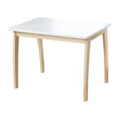 Chambre et rangement-Table pour enfant en bois massif - ROBA - Plateau MDF laqué blanc - HxLxP : 56 x 76 x 52 cm - Meuble bébé