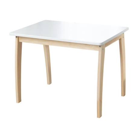 Table pour enfant en bois massif - ROBA - Plateau MDF laqué blanc - HxLxP : 56 x 76 x 52 cm - Meuble bébé BLANC 1 - vertbaudet enfant 