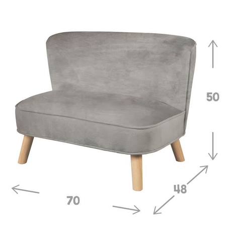 ROBA Canapé et Pouf Enfant Lil Sofa  + Coussin Décoratif Étoile - Ensemble en Velours - Gris Argenté GRIS 2 - vertbaudet enfant 