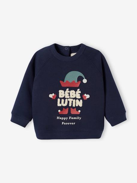 Sweat de Noël bébé collection capsule 'Happy Family Forever' marine 2 - vertbaudet enfant 