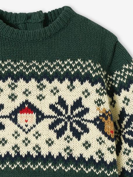 Pull jacquard de Noël bébé collection capsule famille rouge+vert sapin 7 - vertbaudet enfant 