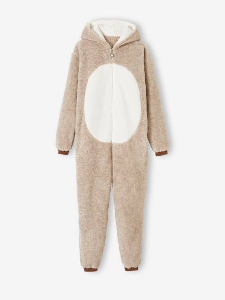 Surpyjama 'renne' adulte collection capsule famille beige chiné 1 - vertbaudet enfant 