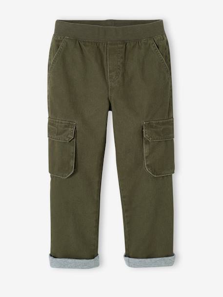 Pantalon battle doublé garçon facile à enfiler bleu nuit+kaki 6 - vertbaudet enfant 