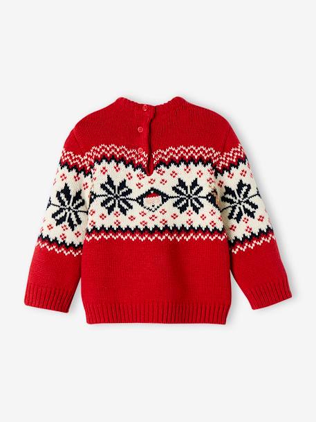 Pull jacquard de Noël bébé collection capsule famille rouge+vert sapin 2 - vertbaudet enfant 