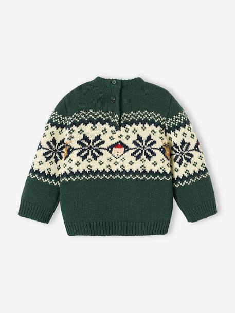 Pull jacquard de Noël bébé collection capsule famille rouge+vert sapin 6 - vertbaudet enfant 