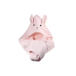 Linge de maison et décoration-Linge de bain-Cape de bain en coton lapin rose - KINDSGUT - Mixte - 0 mois - Naissance - Certifié OEKO-TEX