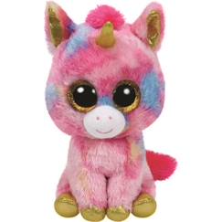 Jouet-Premier âge-Peluche Fantasia la Licorne - TY - 16 cm - Rose - Jouet d'éveil et de dentition