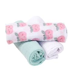 Puériculture-Toilette de bébé-Couches et lingettes-Couches lavables-Lot de 3 langes en coton bio* Pomme d'Amour