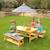 KIDKRAFT - Ensemble de table de jardin en bois et 2 bancs pour Enfant avec parasol,table de pique-nique pour 4 enfants MARRON 2 - vertbaudet enfant 