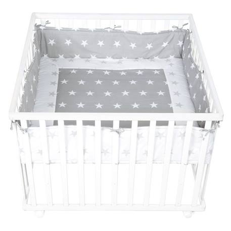 Tapis de Parc Bébé - ROBA - Little Stars - Gris / Blanc - Universel - H 18 x L 96 x P 96 cm BLANC 2 - vertbaudet enfant 