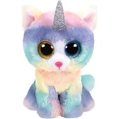 Jouet-Premier âge-Peluche - TY - Heather Le Chat - Bleu Rouge - 15 cm - Mixte