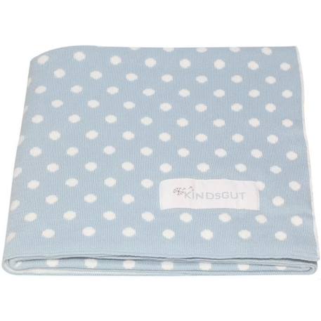 Couverture bébé tricotée - KINDSGUT - 100% coton - pois - 80 x 100 cm BLEU 1 - vertbaudet enfant 