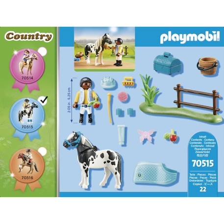 PLAYMOBIL - 70515 - Cavalier et poney Lewitzer - Accessoires inclus BLEU 4 - vertbaudet enfant 