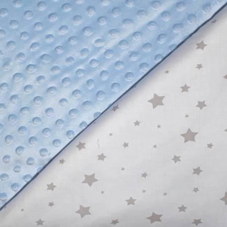 Couverture  coton et minky Stella BLEU 2 - vertbaudet enfant 