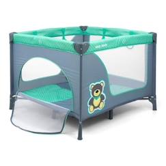 -Parc bébé - MILLY MALLY - Fun Mint Bear - Maille transparente - Matelas moelleux - Bleu