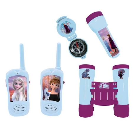 Kit d’aventurier La Reine des Neiges avec Talkie-Walkies portée 120m, jumelles et boussole BLEU 1 - vertbaudet enfant 