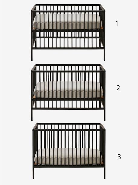 Lit bébé Cocoon blanc+bois+noir 11 - vertbaudet enfant 