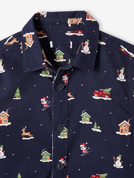 Chemise de Noël imprimée garçon marine 3 - vertbaudet enfant 