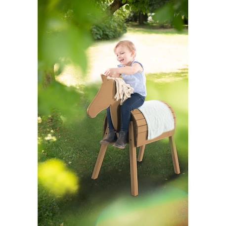 Cheval d'Extérieur en Bois Massif pour Enfant ROBA - sans Bascule - Brun - 70cm MARRON 4 - vertbaudet enfant 