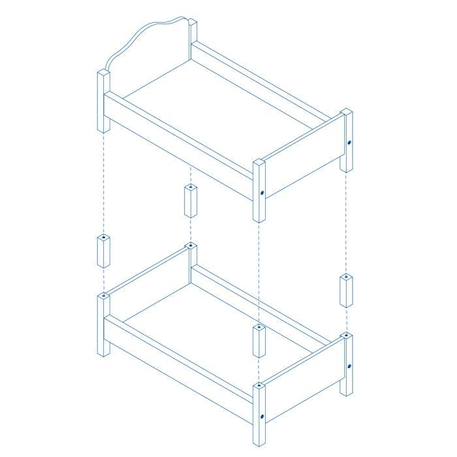 ROBA Lit Superposé de Poupée Scarlett en Bois + 2 Oreillers et 2 Couettes Roses - Lit Double de Poupée - Blanc / Naturel BLANC 4 - vertbaudet enfant 