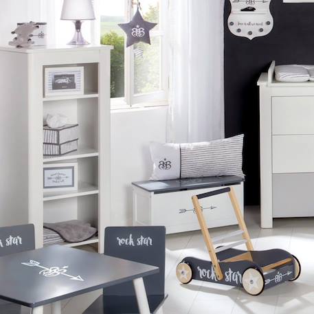 Coffre à jouets en bois ROBA - Rock Star Baby - Couvercle rabattable - Blanc/Gris GRIS 3 - vertbaudet enfant 