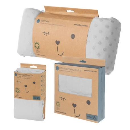 ROBA Coffret Bébé Bio Lil Planet - Linge et Tour de Lit + Drap Housse - Gris Argenté GRIS 4 - vertbaudet enfant 