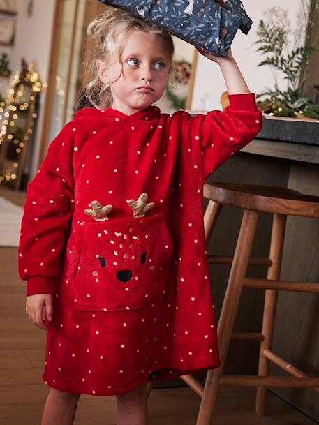 Robe de chambre plaid en velours et polaire noël fille rouge 4 - vertbaudet enfant 