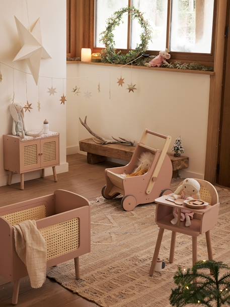 Landau de marche 2 en 1 en bois FSC® blanc+rose 9 - vertbaudet enfant 