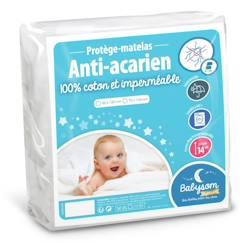 Chambre et rangement-Literie-Babysom - Protège Matelas Bébé Anti-acarien - 70x140 cm | Alèse imperméable Souple et Silencieuse | Bouclette 100% Coton | Oeko-Tex®